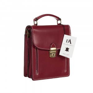 Borseta barbati din piele naturala DiAmanti Marcello Rosso Scuro 7024